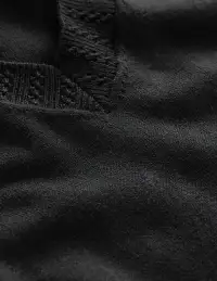 Emilia Cotton V Neck Sweater-Black(XS)
