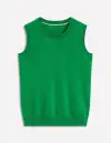 Emilia Cotton Crew Neck Vest-Rich Emerald(XS)