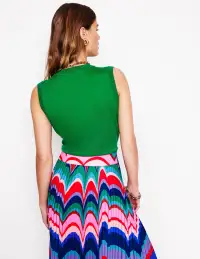 Emilia Cotton Crew Neck Vest-Rich Emerald(XS)