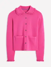 Jessie Frill Collared Cardigan-Sorbet Pink(XS)