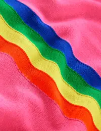 Lara Relaxed Cotton Jumper-Sorbet Pink. Rainbow(XS)