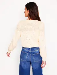Rosalie Pointelle Cardigan-Warm Ivory(XS)