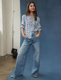 High Rise Wide Leg Jeans-Light Vintage(Petite,25)