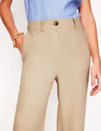 Westbourne Crop Linen Pants-Oatmeal(Petite,2)