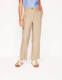 Westbourne Crop Linen Pants-Oatmeal(Petite,2)