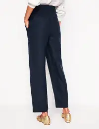 Westbourne Crop Linen Pants-Navy(Petite,2)