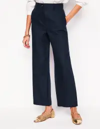 Westbourne Crop Linen Pants-Navy(Petite,2)