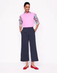 Barnsbury Crop Chino Pants-Navy