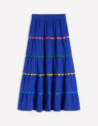 Nadia Double Cloth Maxi Skirt-Bright Blue(Petite,2)