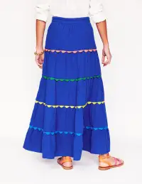 Nadia Double Cloth Maxi Skirt-Bright Blue(Petite,2)