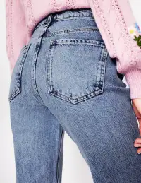 High Rise Rigid Straight Jeans-Light Vintage(Petite,25)