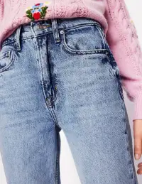 High Rise Rigid Straight Jeans-Light Vintage(Petite,25)