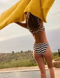 Classic Bikini Bottoms-French Navy. Mono Wave(2)