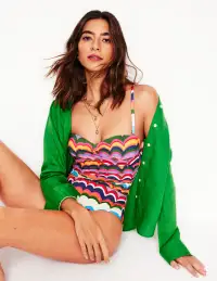 Andros Twist Front Swimsuit-Multi. Abstract Wave