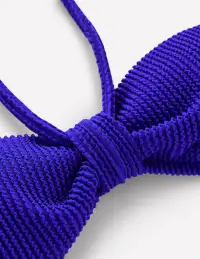 Crinkle Texture Bikini Top-Cobalt(2)