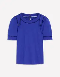 Mila Trim Detail Top-Bright Blue(2)