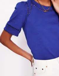 Mila Trim Detail Top-Bright Blue(2)