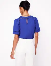 Mila Trim Detail Top-Bright Blue(2)