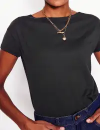 Supersoft Boat Neck T-Shirt-Black(2)