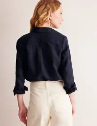 Sienna Linen Shirt-Navy(Petite,2)