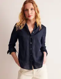 Sienna Linen Shirt-Navy(Petite,2)
