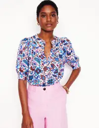 Bea Linen Top-Multi. Oriental Paradise