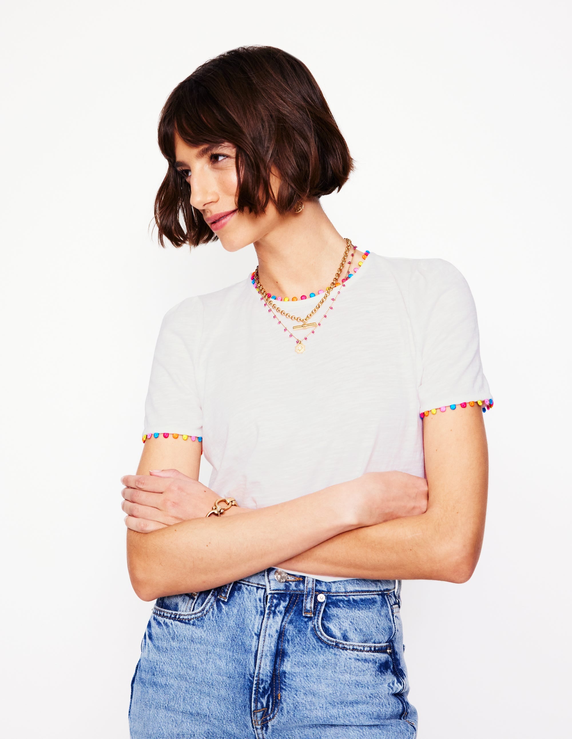 Ali Jersey T-Shirt-White. Multi