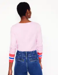 Stripe Cuff Top-Mauve and Camelia Pink Stripe(2)