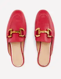Iris Snaffle Mule Loafers-Red(36)