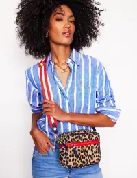 Canvas Cross-body Bag-Leopard(ONE)