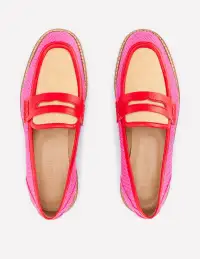 Nya Penny Loafers-Pink/Natural Colourblock(36)