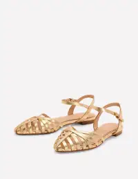 Multi Strap Pointed Sandals-Gold(36)