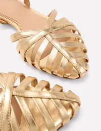 Multi Strap Pointed Sandals-Gold(36)