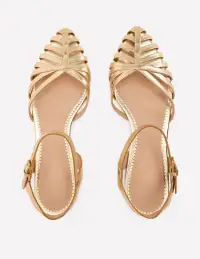 Multi Strap Pointed Sandals-Gold(36)