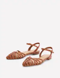 Multi Strap Pointed Sandals-Tan(36)