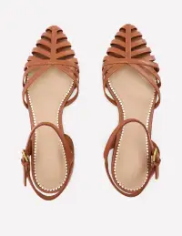 Multi Strap Pointed Sandals-Tan(36)