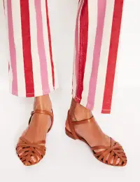 Multi Strap Pointed Sandals-Tan(36)