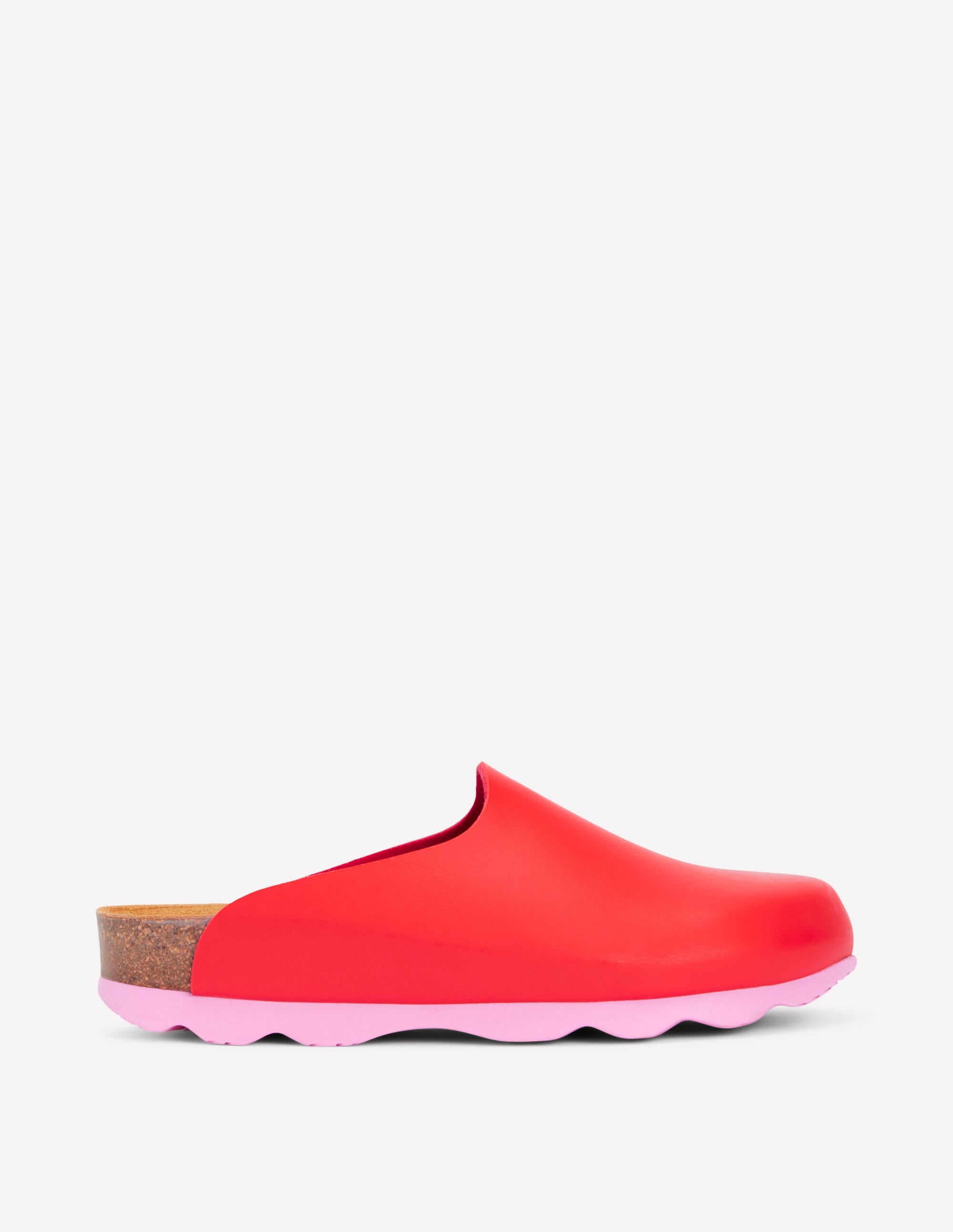 Colour Block Clogs-Post Box Red/Soft Pink