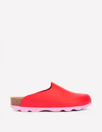 Colour Block Clogs-Post Box Red/Soft Pink