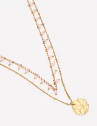 Long Line Layer Necklace-Pink(ONE)