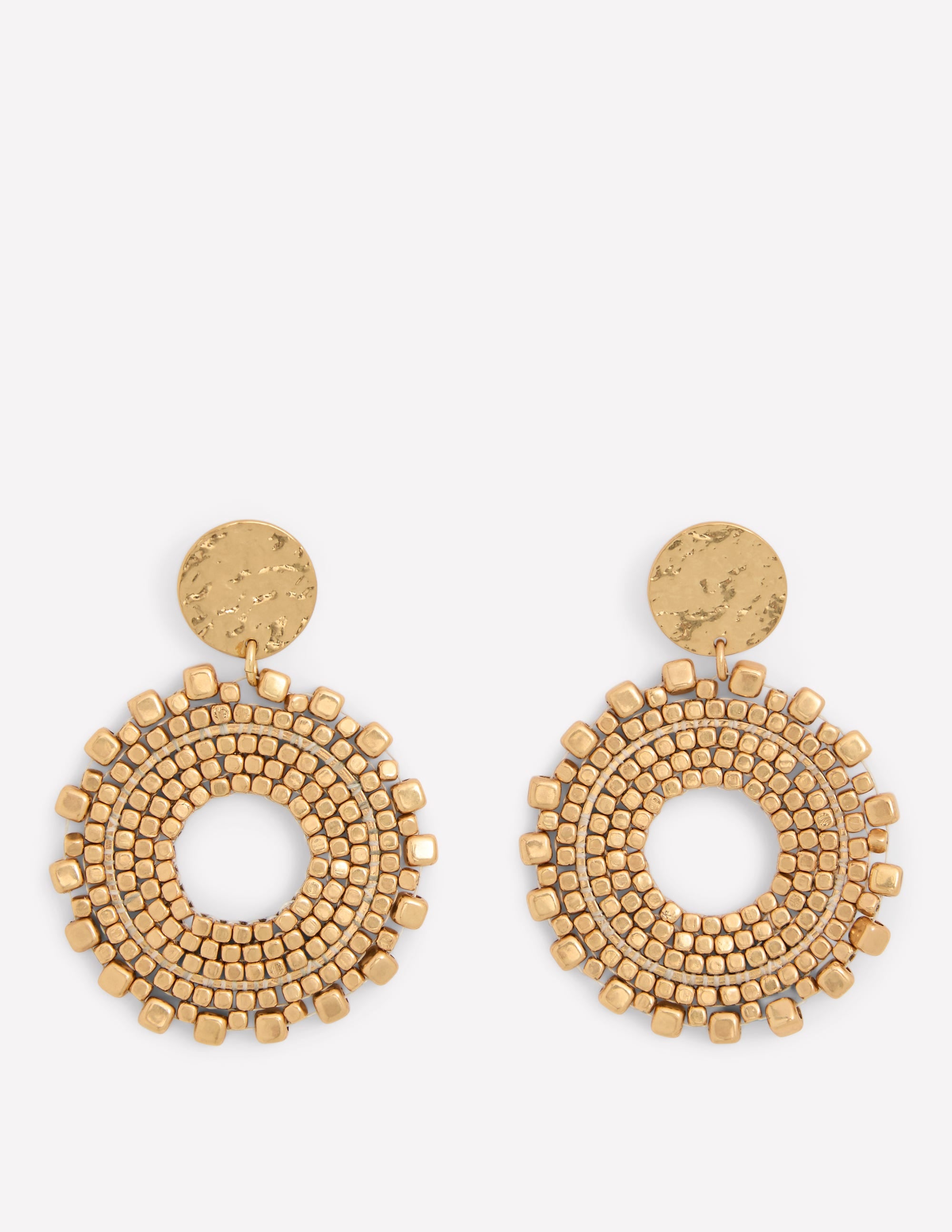 Circle Motif Earrings-Gold