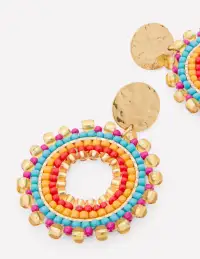 Circle Motif Earrings-Multi(ONE)