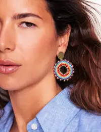 Circle Motif Earrings-Multi(ONE)