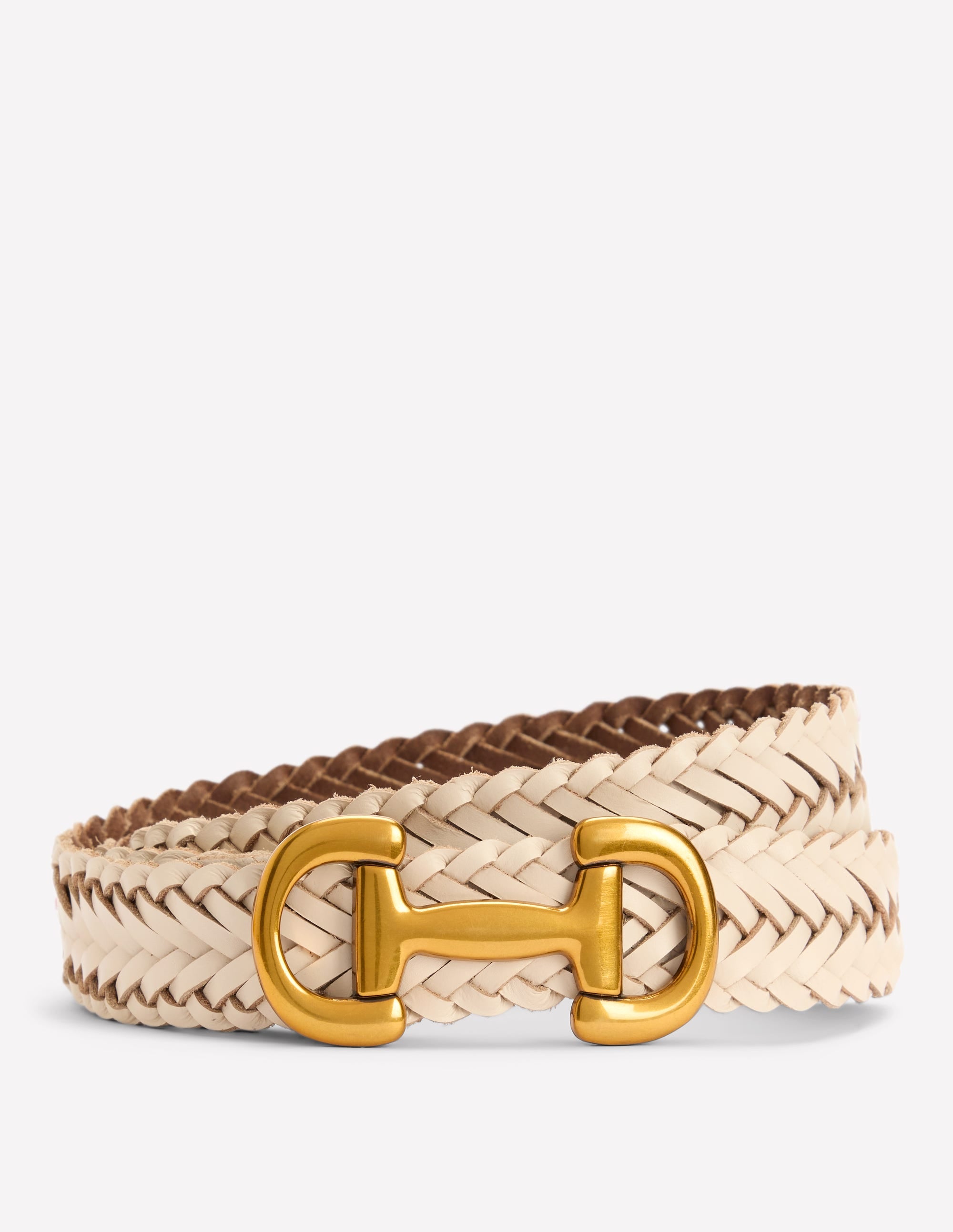 Woven Snaffle Belt-Ecru