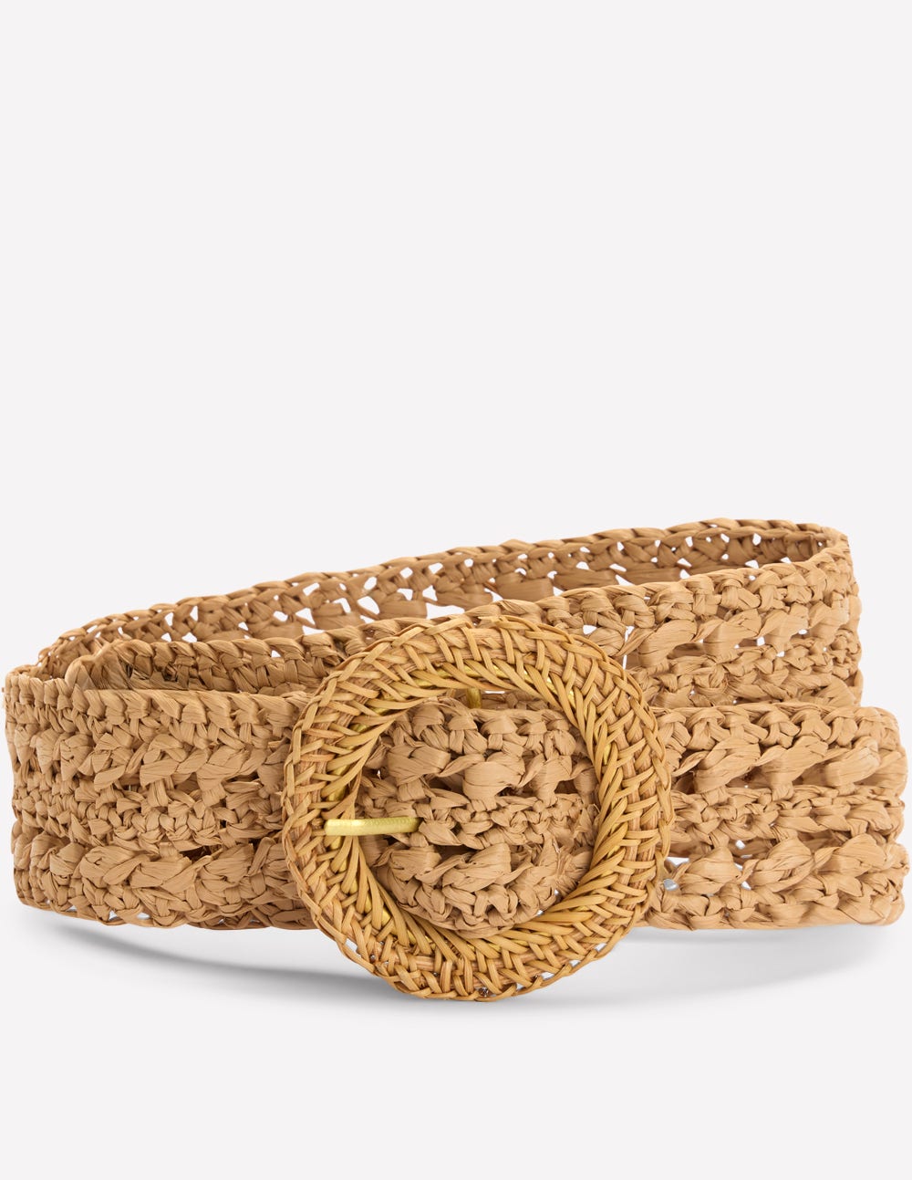 Interest Raffia Belt-Natural