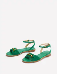 Iris Snaffle Flat Sandals-Rich Emerald(36)