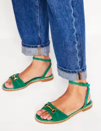 Iris Snaffle Flat Sandals-Rich Emerald(36)
