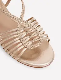 Multi Strap Flat Sandal-Gold(36)