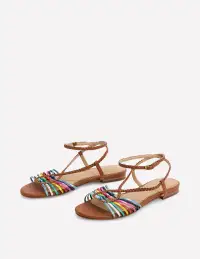 Multi Strap Flat Sandal-Multi(36)