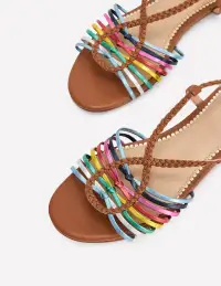 Multi Strap Flat Sandal-Multi(36)